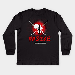 Yasuke - Warrior Samurai Legend Kids Long Sleeve T-Shirt